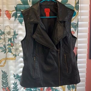 V Cristina Faux leather biker vest